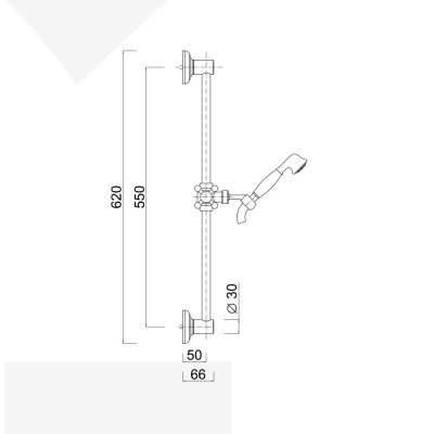 Sliding rail with Lotus hand-shower