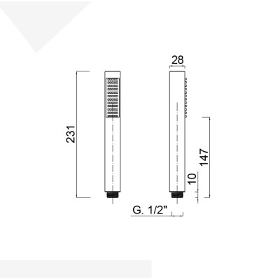 Doccetta quadrata monogetto in ottone