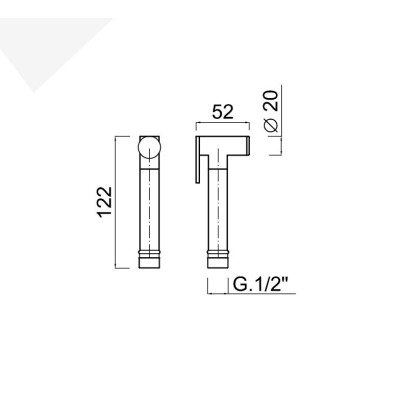 Shut-off Bidet Hand Shower, Round