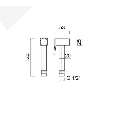 SHUTT OFF Bidet Hand Shower, Square Model