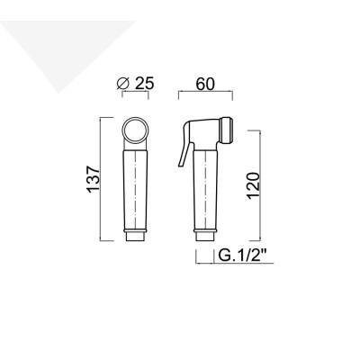 SHUTT OFF Bidet Hand Shower, Curved Model