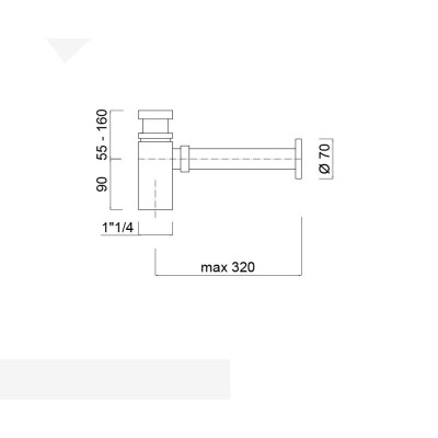 Sifone per Lavabo tondo da 1”1/4
