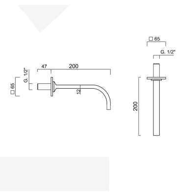 Wall-mounted Basin Spout, PABLOLUX B3