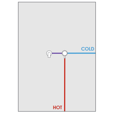 Built-in part for wall-mounted single-lever basin mixer, 35 mm d. cartridge
