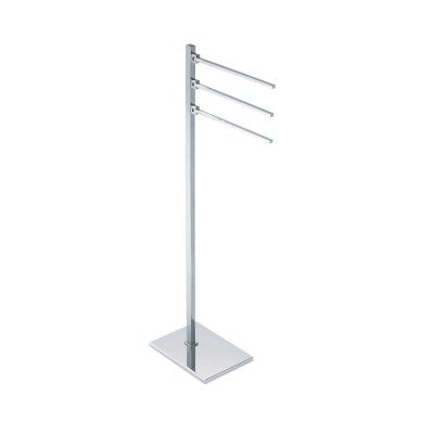 Piantana con 3 porta salviette mobili in ottone da 29 cm, Cube