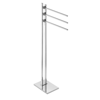 Brass freestanding towel stand, 3 arms (180° swivel), height 85 cm, Diva
