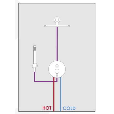 Built-in part for shower mixer, with push-button diverter, Ø 35 cartridge  for Giulini G brand