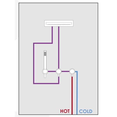 GGBOX 5302 Built-in Part, Rotary Diverter, Shower Kit, 2 Free Outlets Giulini G