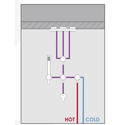 GGBOX 5305 Built-in Part, Rotary Diverter, Shower Kit, 4 Outlets, for Giulini G Products