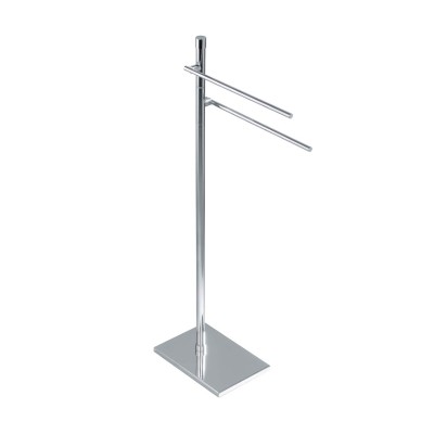 Piantana porta salviette con 2 bracci mobili da 31 cm, base rettangolare, Deco