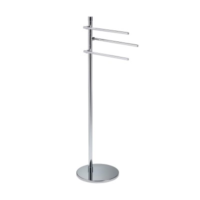 Freestanding towel holder with 3 31 cm movable arms and round base, Deco