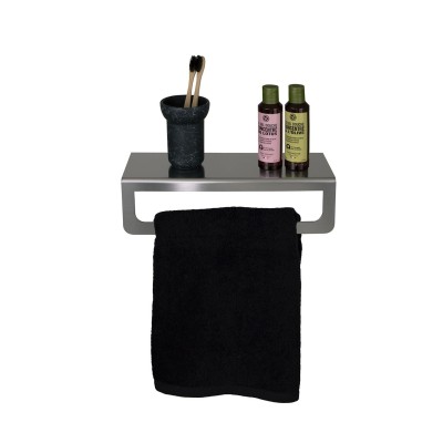 Wall-mounted stainless steel shelf with towel holder, Eden series