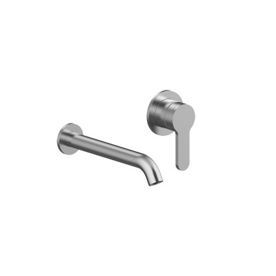 Parte esterna monocomando lavabo a muro senza scarico, bocca 190,  acciaio inox 316L, serie Open