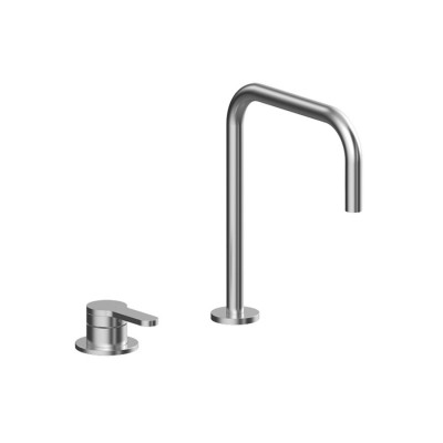 Monocomando lavabo da appoggio con bocca altezza 250 mm, senza scarico, acciaio inox 316L, serie Open