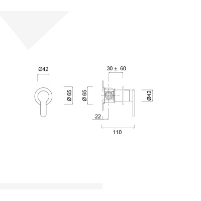 Monocomando doccia incasso in acciaio inox 316L, serie Open