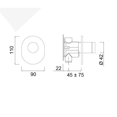 1-Outlet Thermostatic External Part for 316L Stainless Steel Manifolds, Open Series