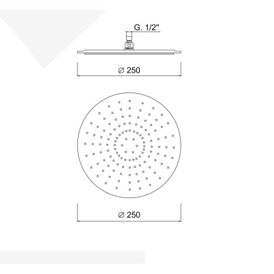 316L Stainless Steel Shower Head, 250 mm Diameter, Open Series