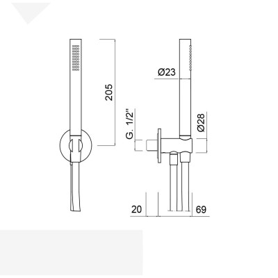 Kit duplex incasso in acciaio inox 316L, serie Open