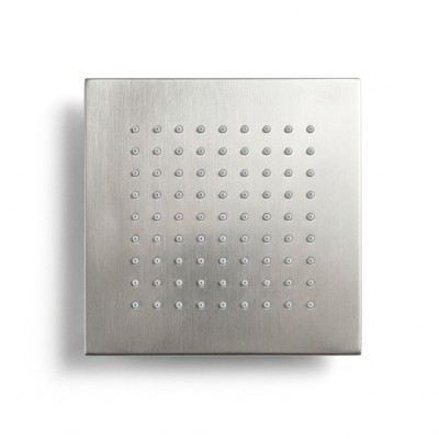 Soffione quadrato da incasso 324 x 324 mm, acciaio AISI 316L, 1 getto pioggia, RAINPLAIN 3232