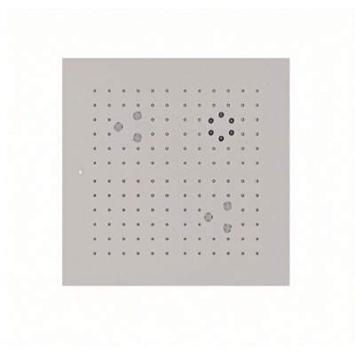 Built-in square shower head 404x404, AISI 316L steel, 1 rain jet, 6 mist jets, 1 tropical jet RAINPLAIN 3232