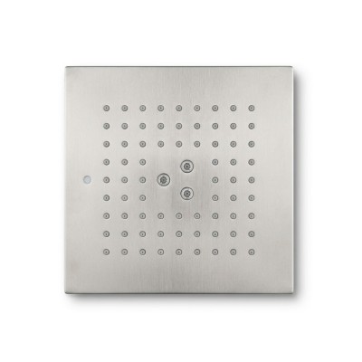 Soffione quadrato incasso 324 x 324 mm, acciaio AISI 316L, 1 getto pioggia, 3 getti nebulizzanti, RAINPLAIN 3232