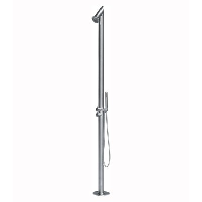 Totem Column Set, Brushed AISI 316L Stainless Steel with Mixer, Diverter, and Shower Head, Lilith