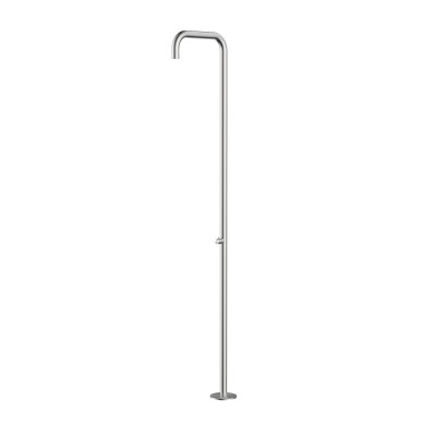 Colonna per esterno in inox AISI 316L spazzolato con rubinetto on-off, soffione incorporato con aeratore Neoperl, Eden