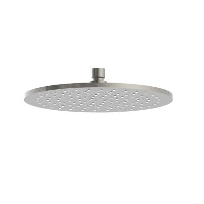 Soffione doccia acciaio inox AISI 316L spazzolato rotondo diam. 20, 25, 30 cm con anticalcare, Virtus T