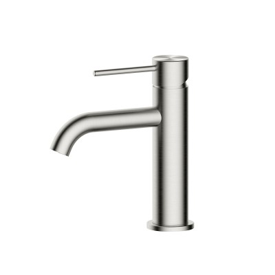 Olympia Single-lever basin mixer in AISI 304 stainless steel, brushed finish