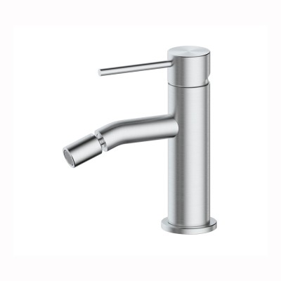 Olympia Single-lever bidet mixer in AISI 304 stainless steel, brushed finish