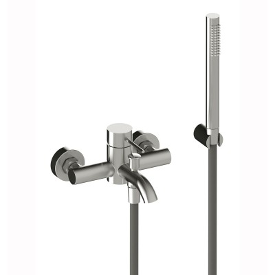 Olympia AISI 304 Stainless Steel External Bathtub Mixer, Brushed Finish