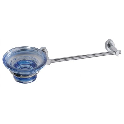 Brass towel holder with etched glass soap dish, Tiffany