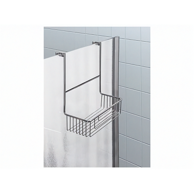 Rectangular brass shelf, shower glass mount with 2 robe hooks, ECO