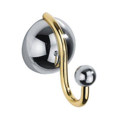 Luxor Chrome and Gold Brass Coat Hook