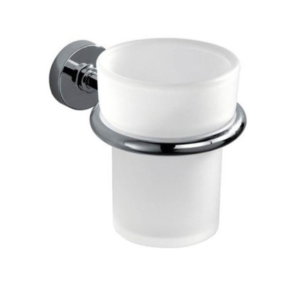 Porta bicchiere in ottone con vetro acidato, Zenith