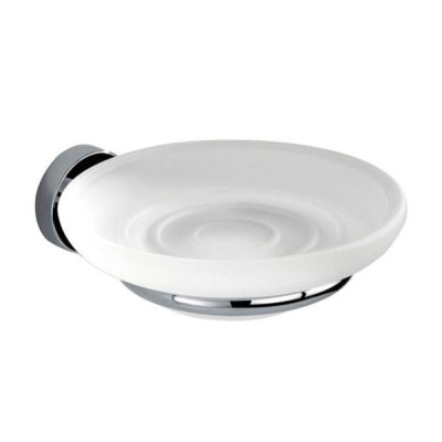 Zenith Brass Soap Dish with Acid-Etched Glass