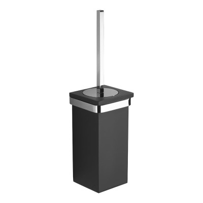 Porta scopino a parete con supporto in ottone e vetro vetrex, Jolly
