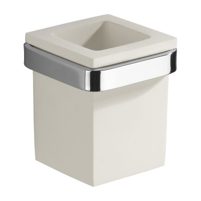 Porta bicchiere in vetro vetrex con supporto in ottone, Jolly