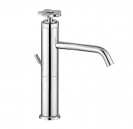 Monocomando lavabo con prolunga Giò Crystal, bocca lunga, scarico 1”1/4 con flessibile