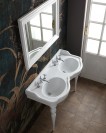 LAVABO CONSOLLE DOPPIO BACINO QUEEN 120 CM, COPPIA GAMBE QUEEN